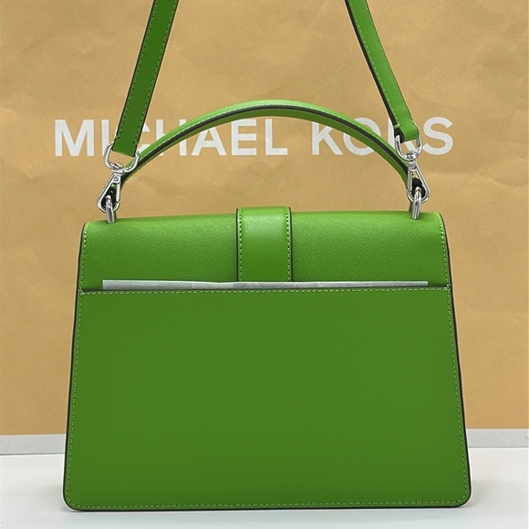 Michael Kors Greenwich Medium Saffiano Leather Satchel Crossbody Shoulder Bag - Picture 7 of 15